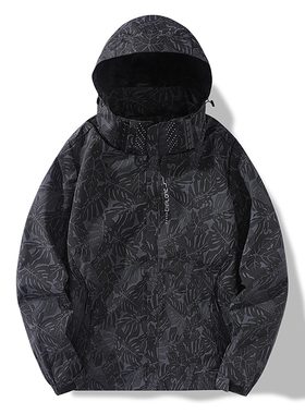 日系cityboy冲锋衣外套男秋季宽松迷彩防风防水户外运动夹克潮牌