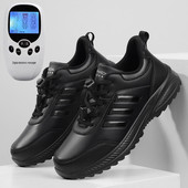 秋季 防水全皮面防水保暖运动鞋 老人鞋 健步鞋 男式 充电电脉冲按摩鞋