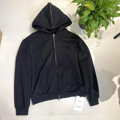 【萍姐精选】纯色双拉链帽衫外套9708