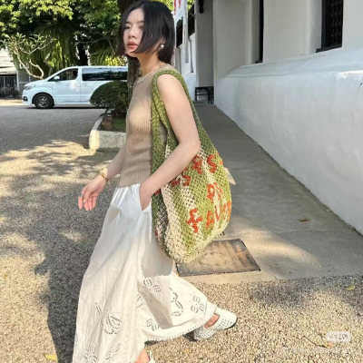 【萍姐精选】镂空绣花松紧腰半身裙6152