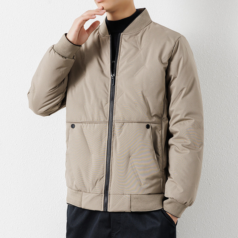 경량 다운 재킷 남성 겨울 야구 칼라 재킷 비행복 유행 재킷 방풍 및 방한 두꺼운 따뜻한 면 코트