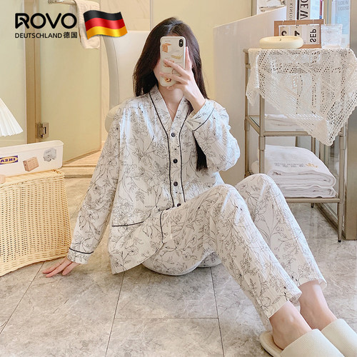 ROVO纯棉春秋孕妇睡衣