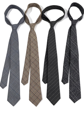 HOW 韩版 休闲 时尚 复古 格子 男女 酷炫 韩版 经典 领带