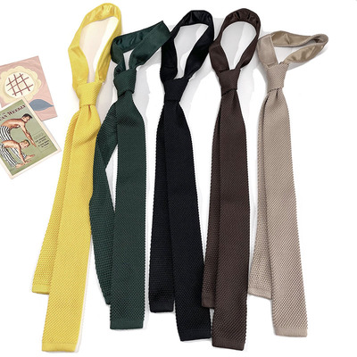 针织款撞色趣味衬衣窄版格子领带