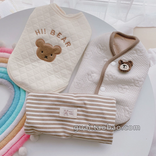 Корейские домашние животные с бархатными жилетами Тедди Йоркшир Длинные собаки и кошки одежда теплые детские хлопковые собачьи жилетки