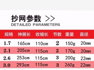 钓鱼抄网头 捞鱼伸缩折叠组合套装 碳素抄网杆竿超硬超轻抄网套装