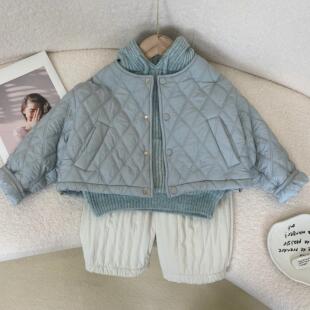 女童韩版厚款珩棉短款棉服外套2024冬装新款女宝时髦洋气保暖棉衣