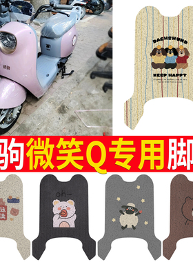适用绿驹微笑Q电动车脚垫TDT22101Z可爱卡通防水防滑皮革定制脚垫