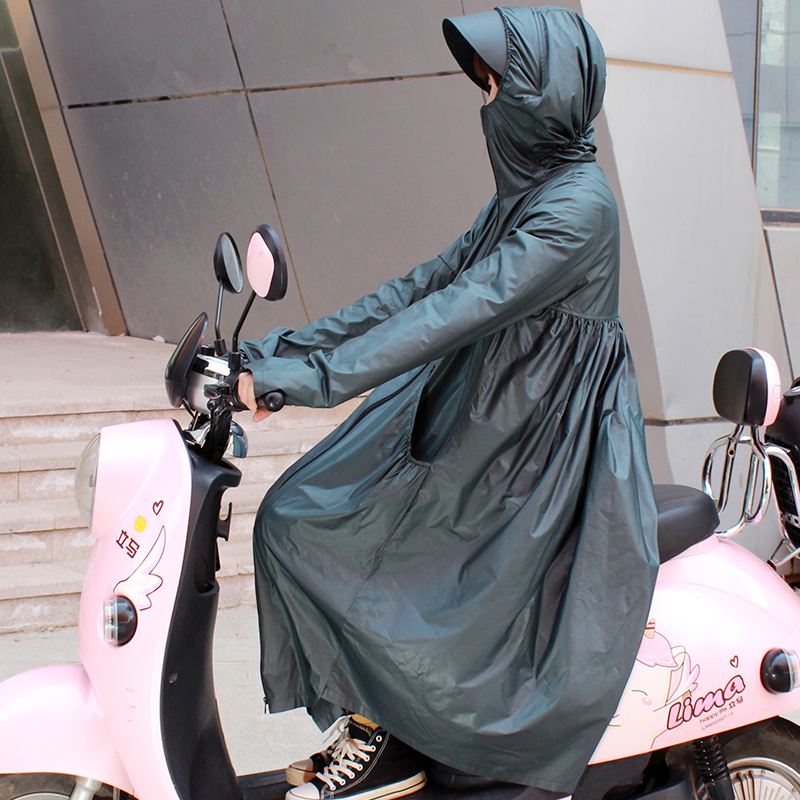 防晒衣服女夏季中长防雨连帽透气