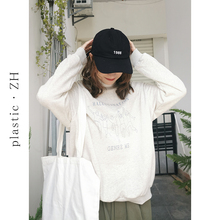 爆款 卫衣女薄款 宽松简约2021新款 春秋韩版 休闲ins设计感印花上衣