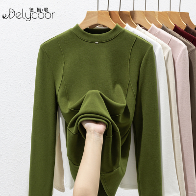 中领莱赛尔天丝真德绒打底衫女柔