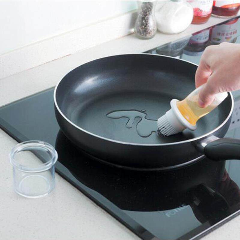 带硅胶刷头玻璃油壸耐高温油刷子厨房烙饼烧烤刷两用家用装油瓶