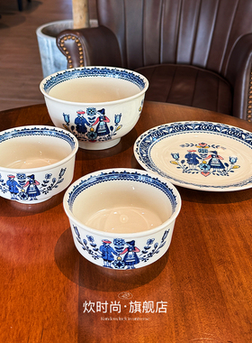 童话绘本丨英国Johnson Brothers中古手绘西餐盘陶瓷米饭碗汤面碗
