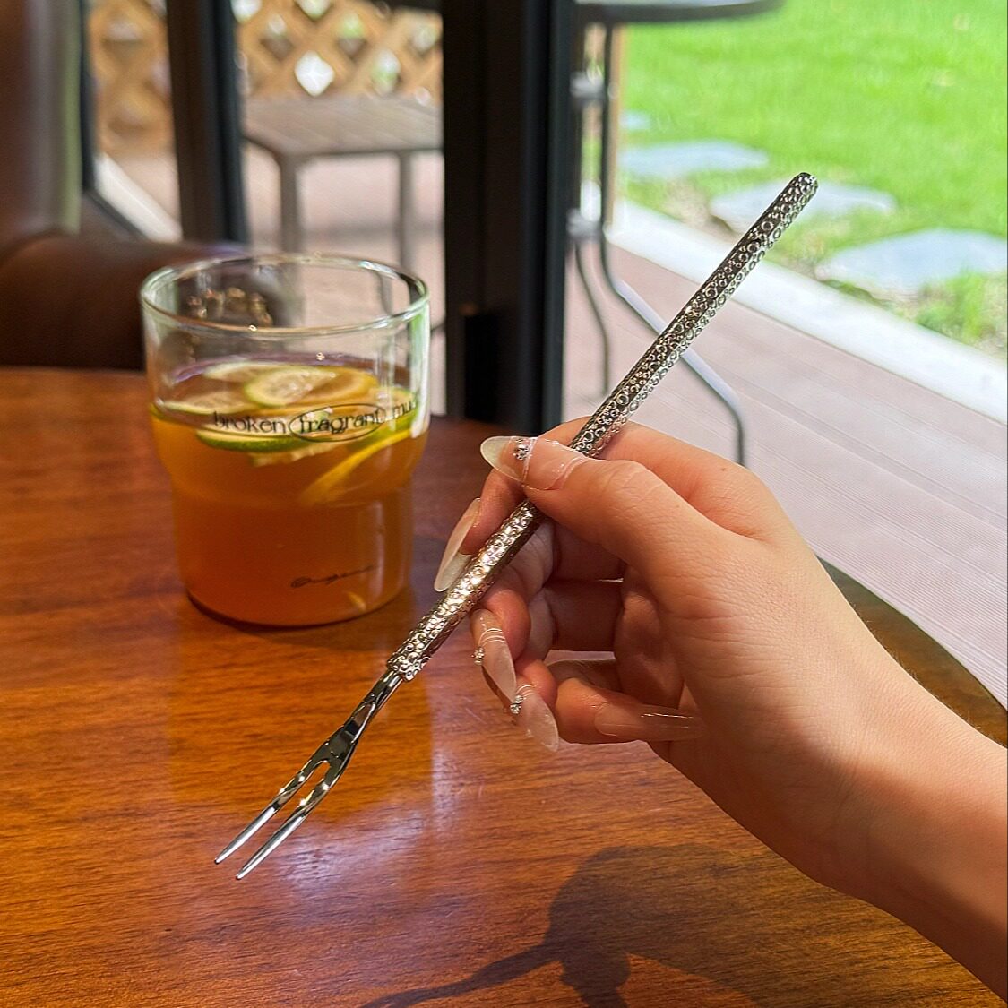 实心加长款｜高级水果叉｜18/10不锈钢点心甜品蛋糕水果叉子果签图片