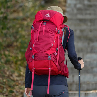GREGORY格里高利AMBER琥珀44L红色女士户外登山包双肩背包徒步包