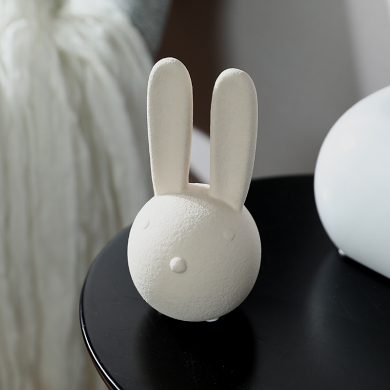 复活节创意陶瓷兔子摆件 简约客厅电视柜酒柜书房儿童房软装饰品
