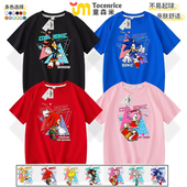 索尼克衣服儿童sonic童装 夏装 刺猬超音鼠印花男女孩子棉短袖 t恤衫