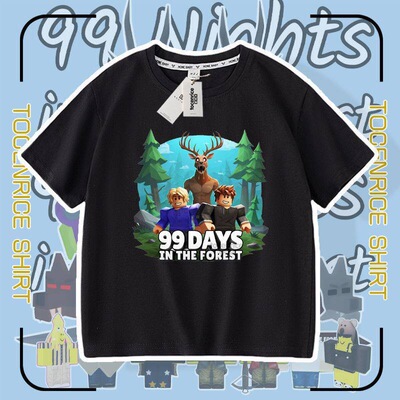 99nights in the forest roblox衣服儿童短袖t恤森林中的99夜衣服
