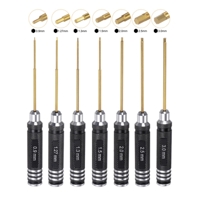 云中航模镀钛内六角螺丝刀套装 无人机模型公制超硬六角扳手工具