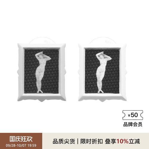 叶谦原创设计白色耳环