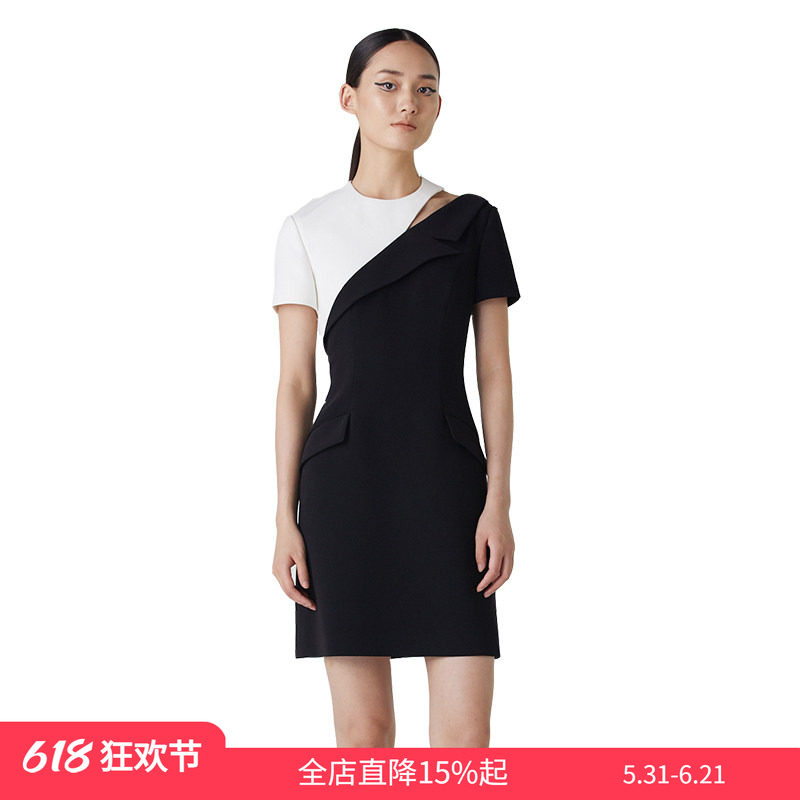 陈妍希&汪小敏同款 YES BY YESIR叶谦设计师法式拼接连衣裙轻礼服