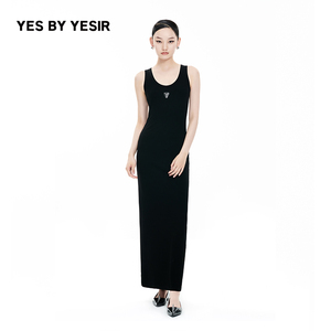 YES BY YESIR叶谦原创设计师夏新款静奢极简吊带T恤连衣裙