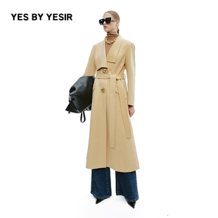 不对称解构领毛呢大衣 YESIR叶谦原创设计师2025年冬新款 YES