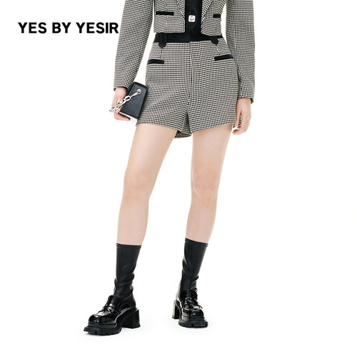 高腰显瘦新品王室千鸟短裤