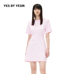 YES YESIR叶谦原创设计师夏女裙子千禧蝴蝶骨腰封连衣裙