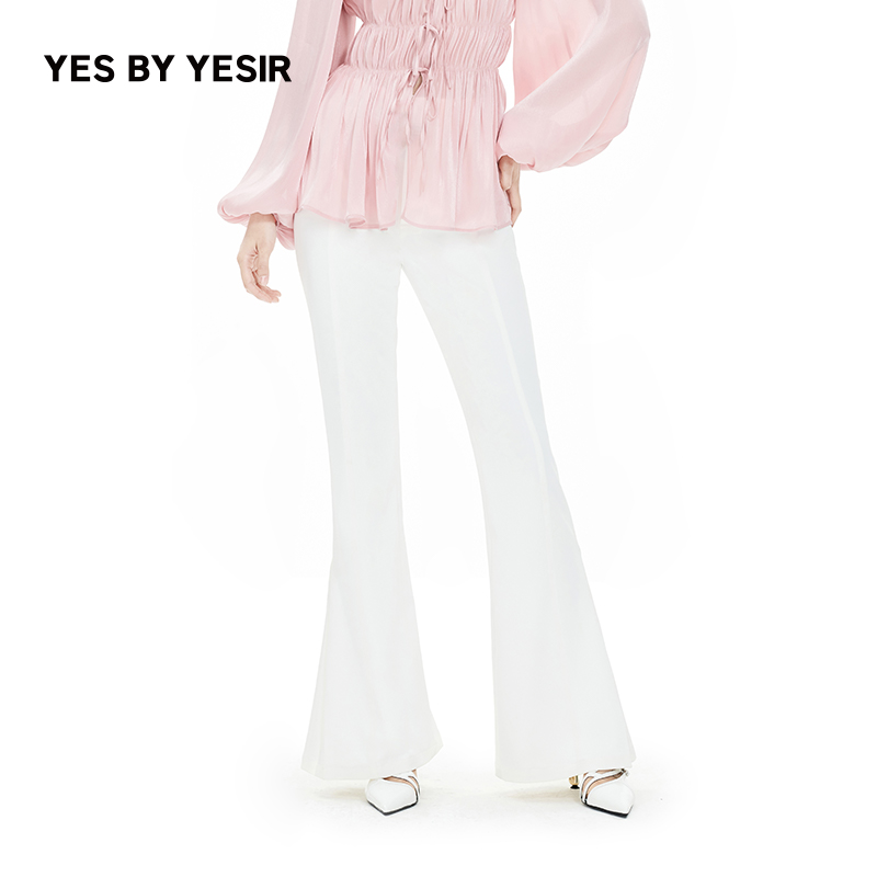YESBYYESIR白月光扇褶喇叭裤