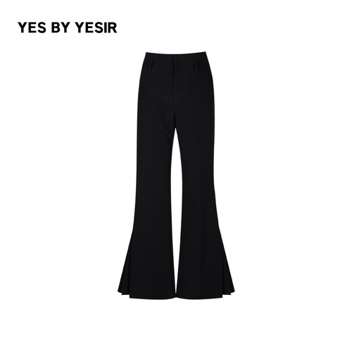 YESBYYESIR龙骑士扇褶喇叭裤