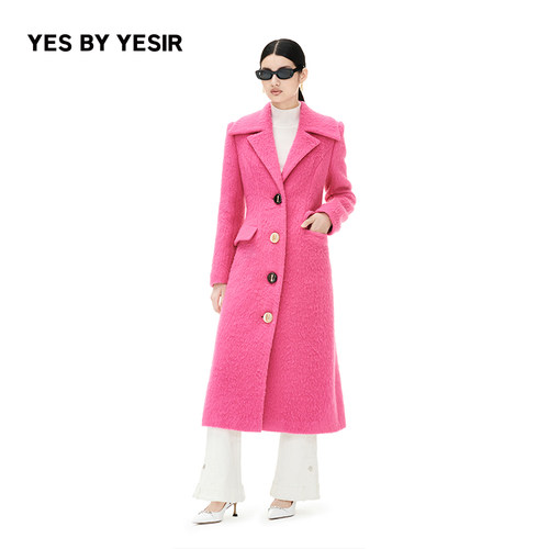 YESBYYESIR在逃芭比羊毛长大衣
