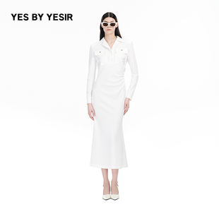 立领长款 YES 解构口袋修身 YESIR叶谦原创设计秋新款 连衣裙