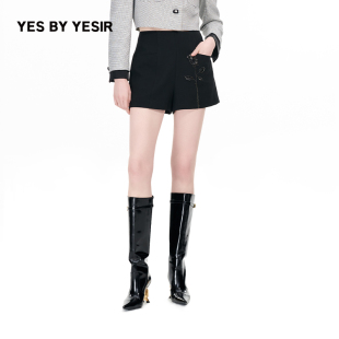 玫瑰镶钻绵羊毛百搭西服短裤 YESIR叶谦原创设计24秋新款 YES