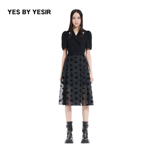 女裙子天鹅绒西装 YESIR叶谦原创设计师夏女装 连衣裙 YES