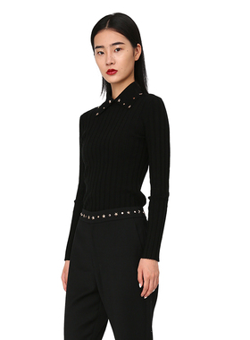 YES BY YESIR叶谦原创设计师春季 铆钉针织上衣21FL22538