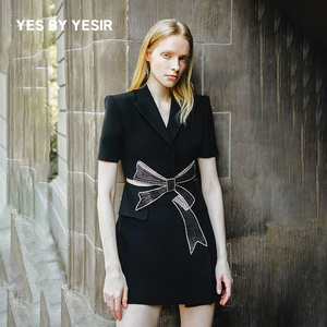 蛮好的人生&亲爱的仇敌同款YES BY YESIR叶谦蝴蝶结西装连衣裙
