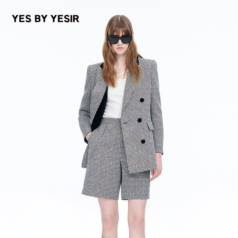 权力女性千鸟珠片西服