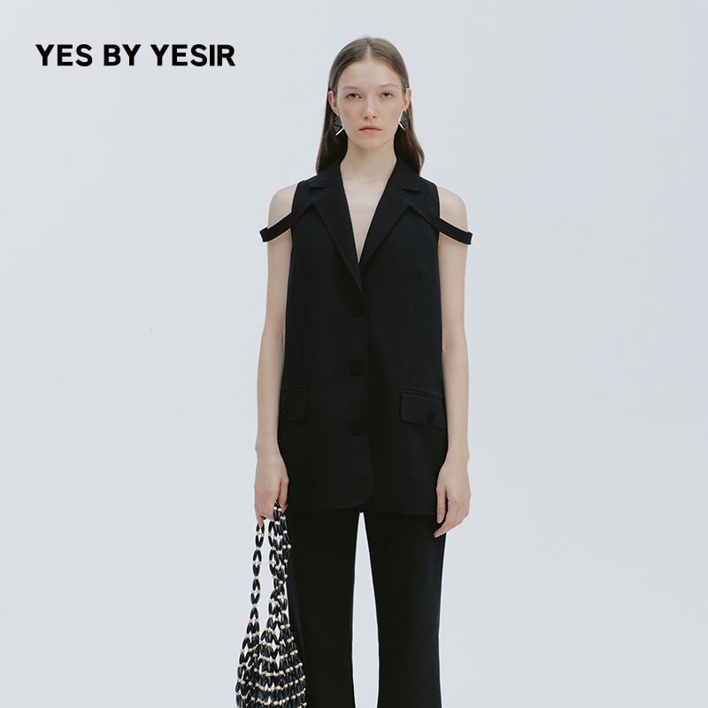 YES BY YESIR叶谦原创设计师26春夏新款解构领压褶西装马甲&西裤