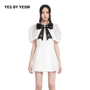 YESIR叶谦原创设计师春夏黑白撞色透蝶轻礼服 汪小敏同款 YES