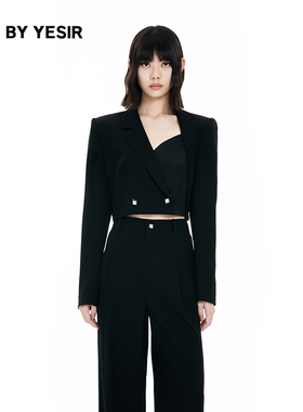 YES BY YESIR叶谦原创设计24春夏新款女杀手轻解构短西服外套西裤