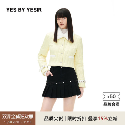 YESBYYESIR奶黄羽绒服