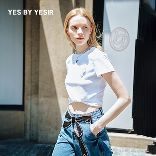 女立体爱心Y纯棉短袖 YESIR叶谦原创设计师夏新款 T恤 YES