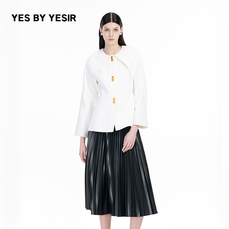 白金少女金砖锁扣解构外套