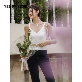 YES YESIR叶谦原创设计师夏背心甜酷小腰精内搭针织吊带