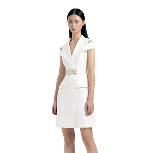 小众设计感双排扣A字马甲连衣裙 YESIR叶谦原创设计师法式 YES