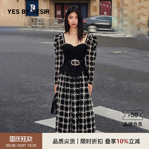 复古黑金派对胸衣连衣裙