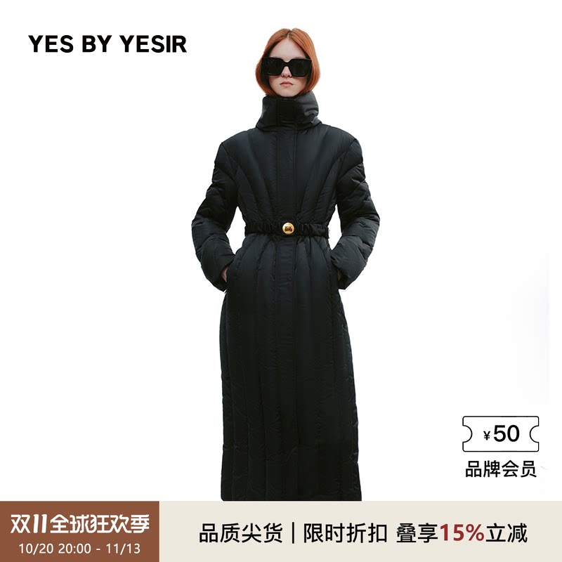 雅典娜雕塑酷型长羽绒服