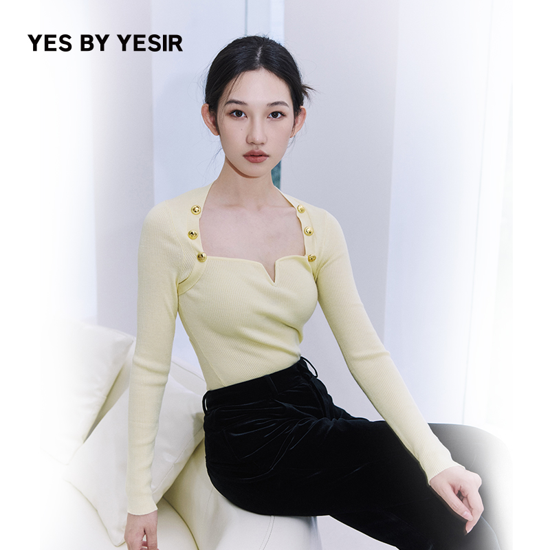 YESBYYESIR玲珑千金针织套头衫