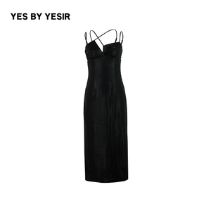 刘泳希同款YES BY YESIR叶谦原创设计夏新款吊带轻礼服连衣裙